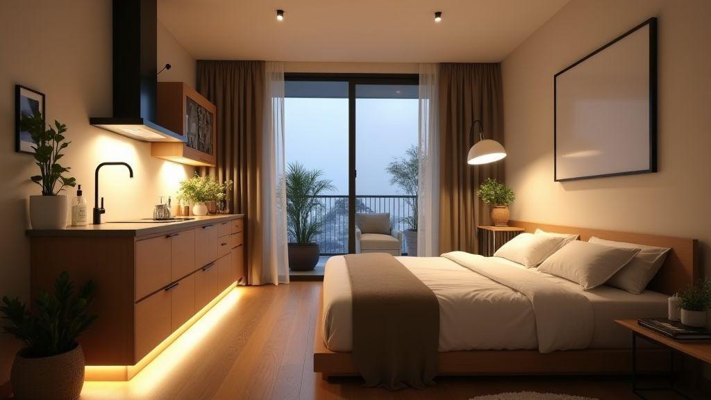 Iluminação por zonas em apartamentos pequenos para economia e conforto